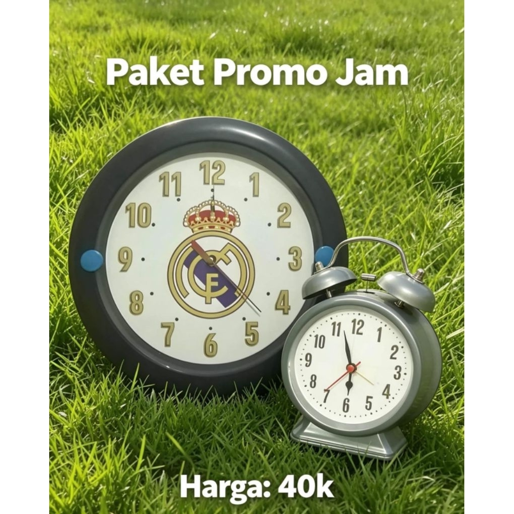 Paket Promo Jam Weker Second & Jam Dinding Second Karakter Real Madrid 40k
