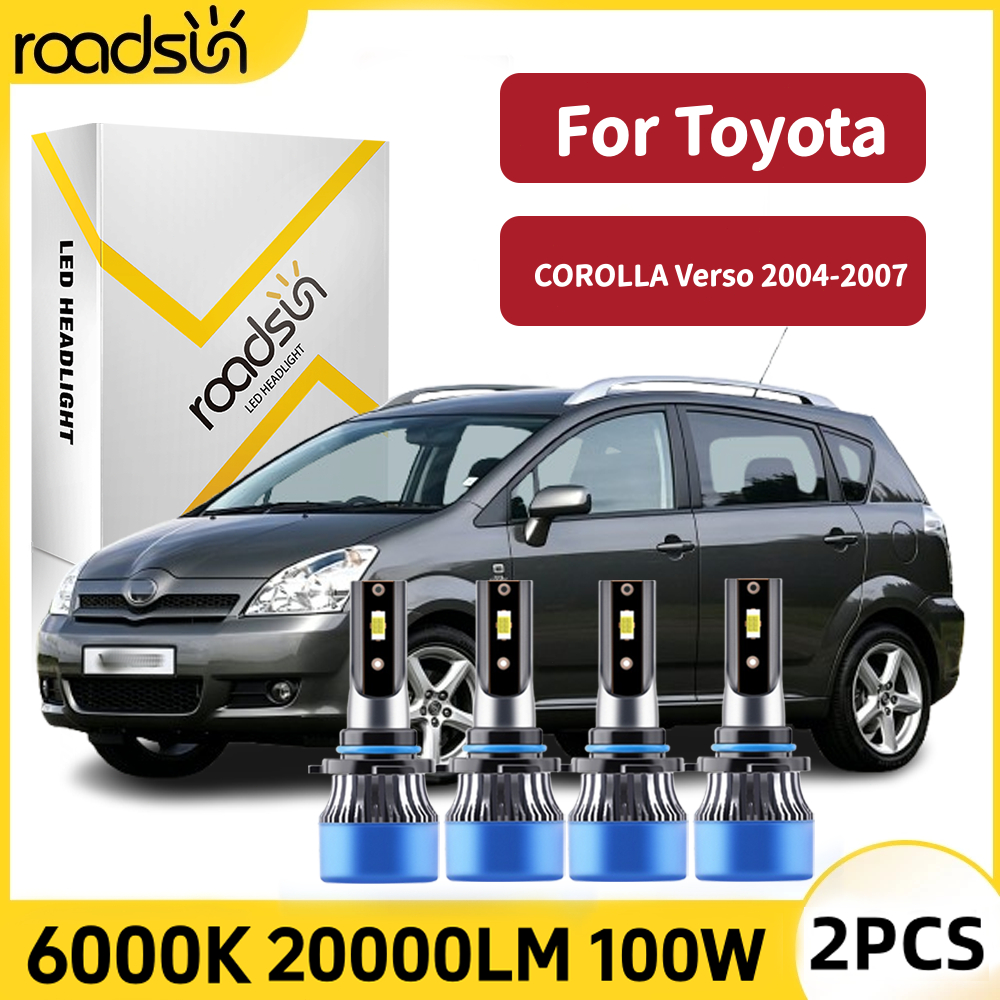 [Cocok untuk Toyota COROLLA Verso 2004-2007] Led Lampu Depan Mobil Super Terang High Beam Low Beam L