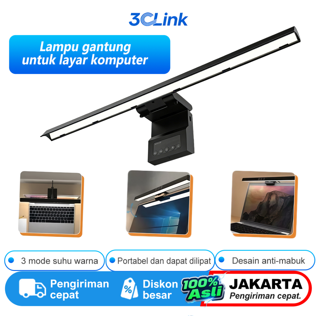 LYMAX Lampu Gantung Monitor Light Bar Lampu Baca Monitor Anti Silau Pelindung Mata Lampu Baca LED Je