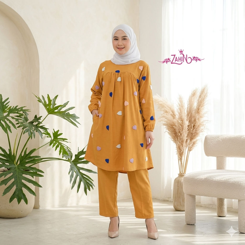 One set Sabrina original Zahin collection, one set, setelan celana, tunik