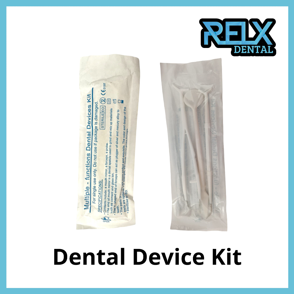RELX Dental Alat diagnostik set pinset, sonde, kaca mulut plastik disposable