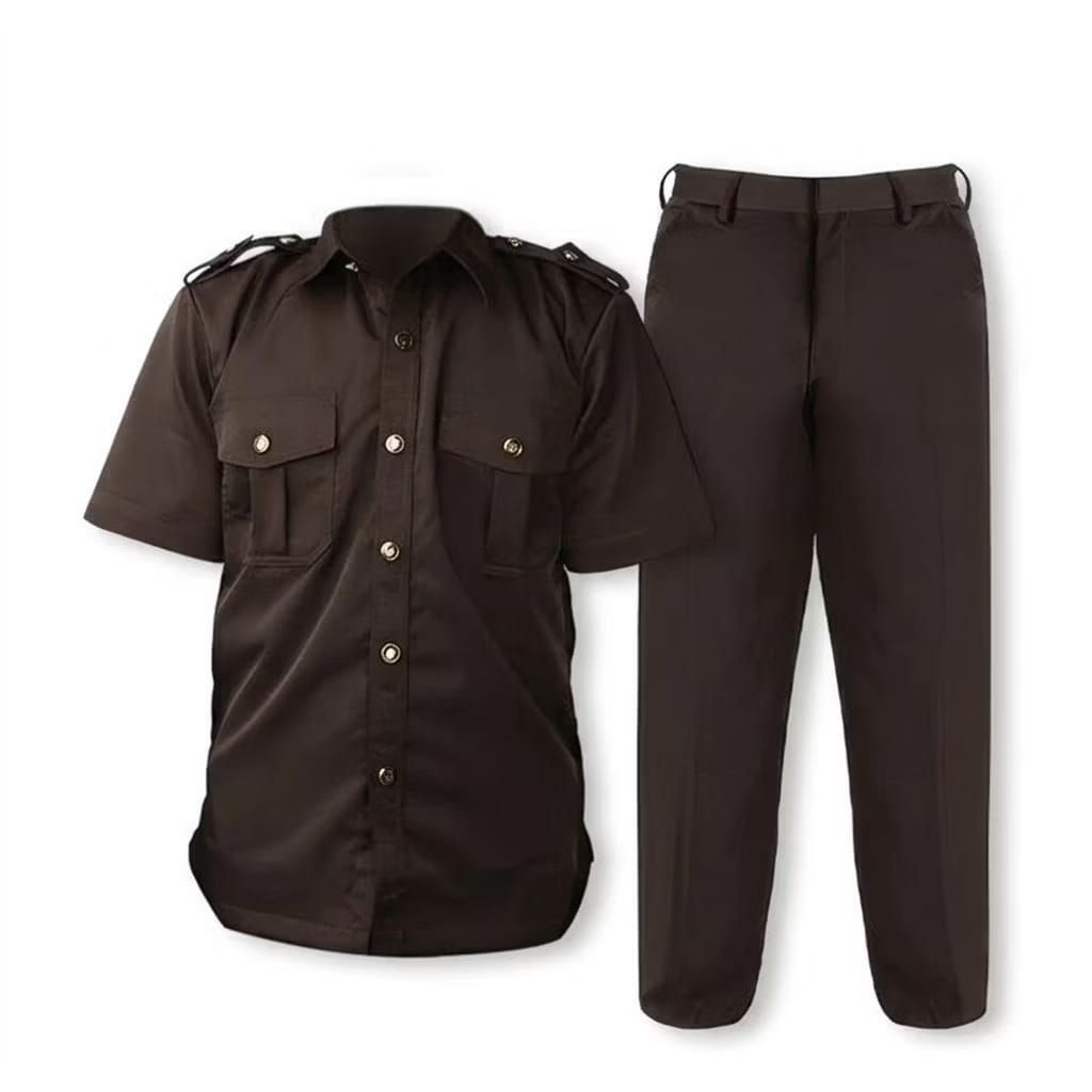 Seragam Safari Security warna coklat lengan pendek&panjang  bahan premium