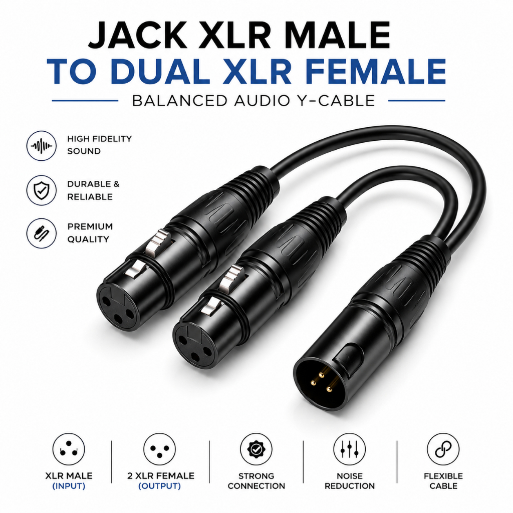 Kabel jack xlr male to dual xlr female kabel xlr cabang