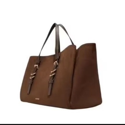 PRELOVED ALD0 Satchel Bag Brown Suede, Purotti Bag