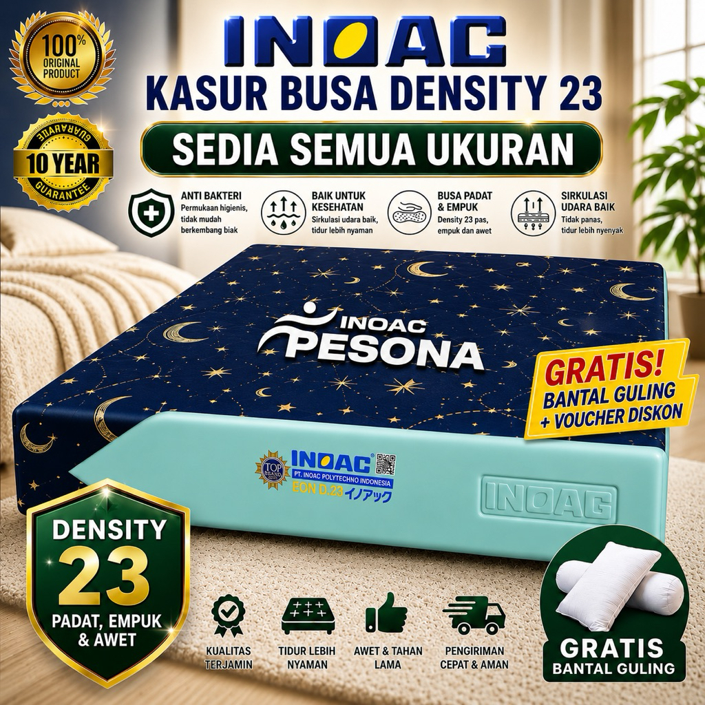 KASUR BUSA INOAC EON D23 LG TEBAL 20CM ORIGINAL GARANSI 10 Tahun