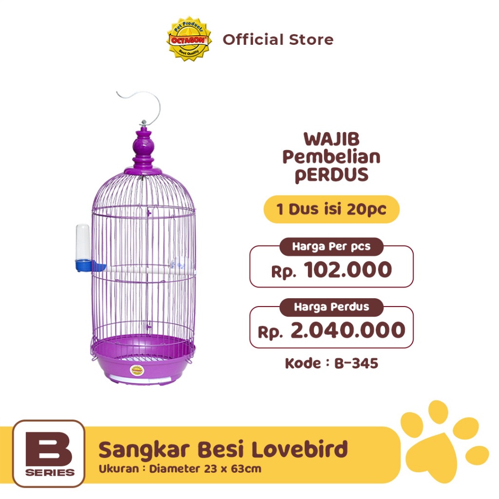 OCTAGON Kandang Burung Kecil | Kandang Pleci | Sangkar lovebird | Pleci