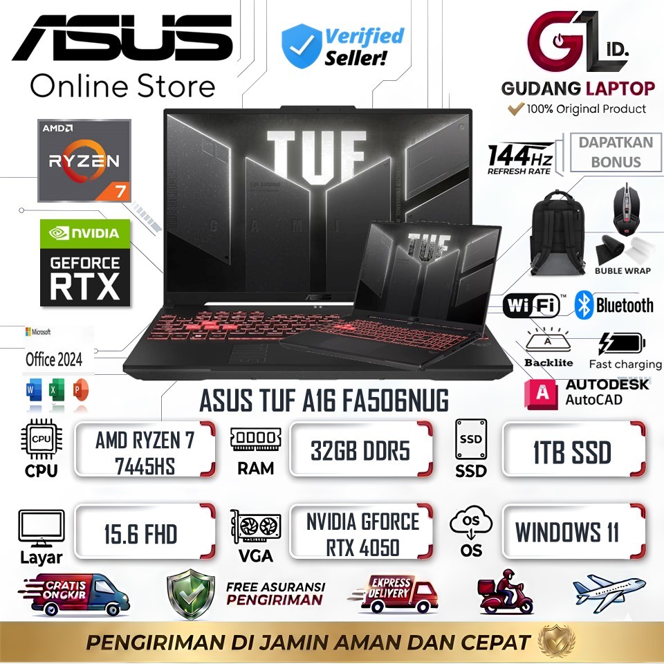 [BARU] ASUS TUF A16 FA607NUG Ryzen 7 7445HS 32GB RTX4050 | TUF A15 FA506NCR RYZEN 7 7435HS RTX3050