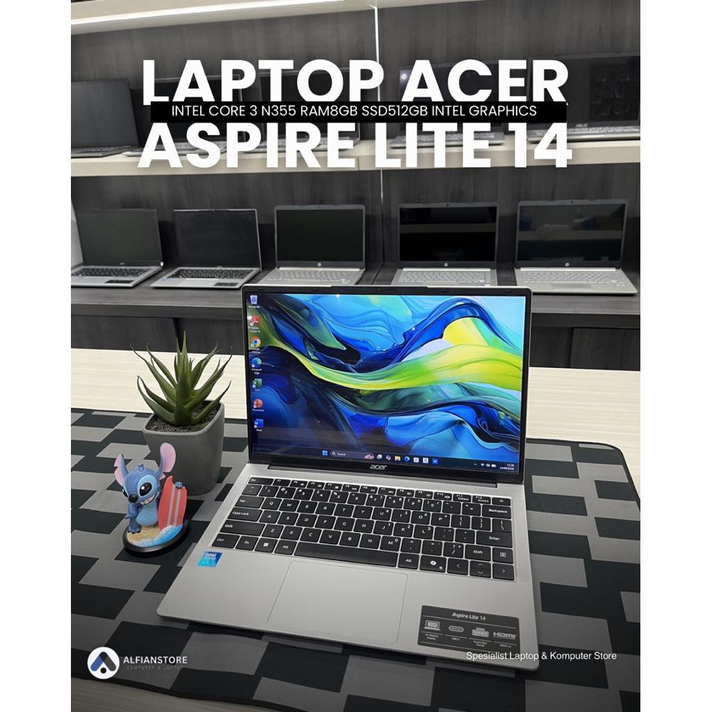 LAPTOP ACER ASPIRE LITE 14 INTEL CORE 3 N355 RAM8GB SSD512GB