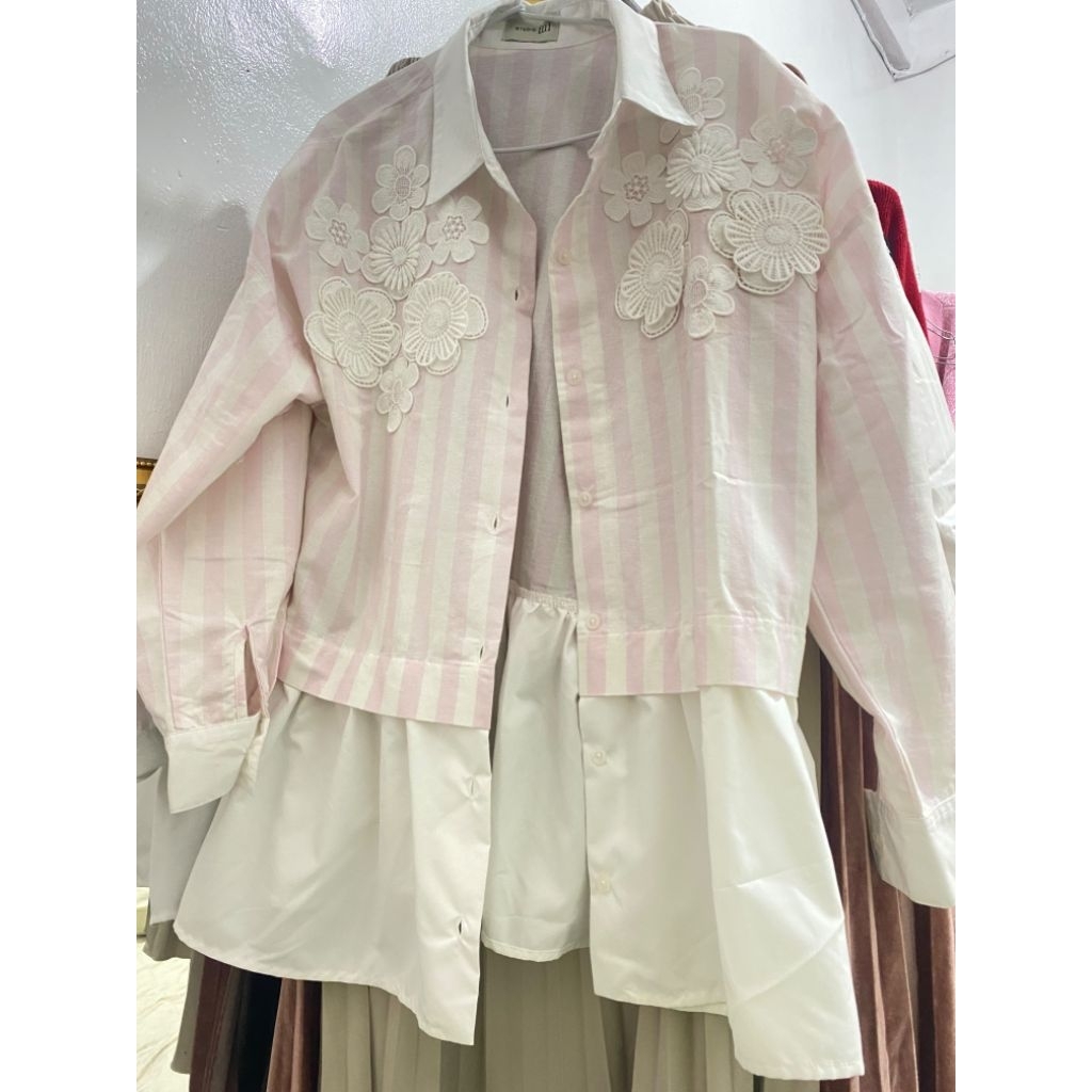 PL studio tui maureen shirt stripe pink