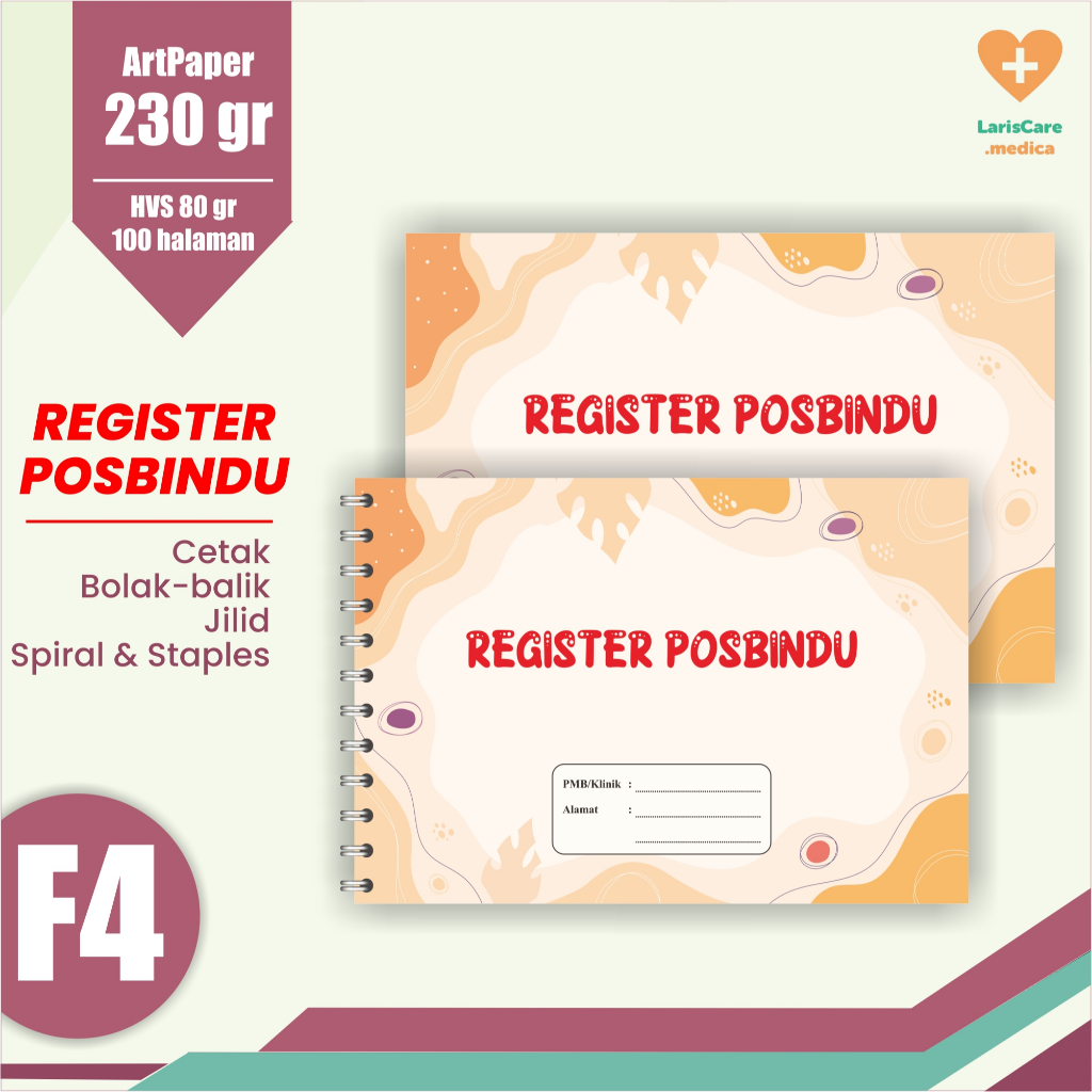 Buku REGISTER POSBINDU Posyandu Pukesmas F4