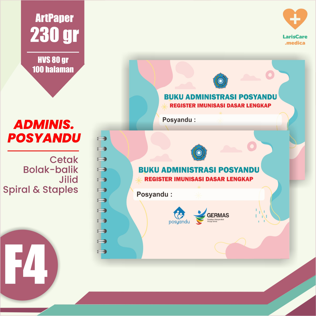 BUKU ADMINISTRASI POSYANDU, BUKU IMUNISASI, BUKU POSYANDU BUKU PKK (REGISTER IMUNISASI DASAR LENGKAP