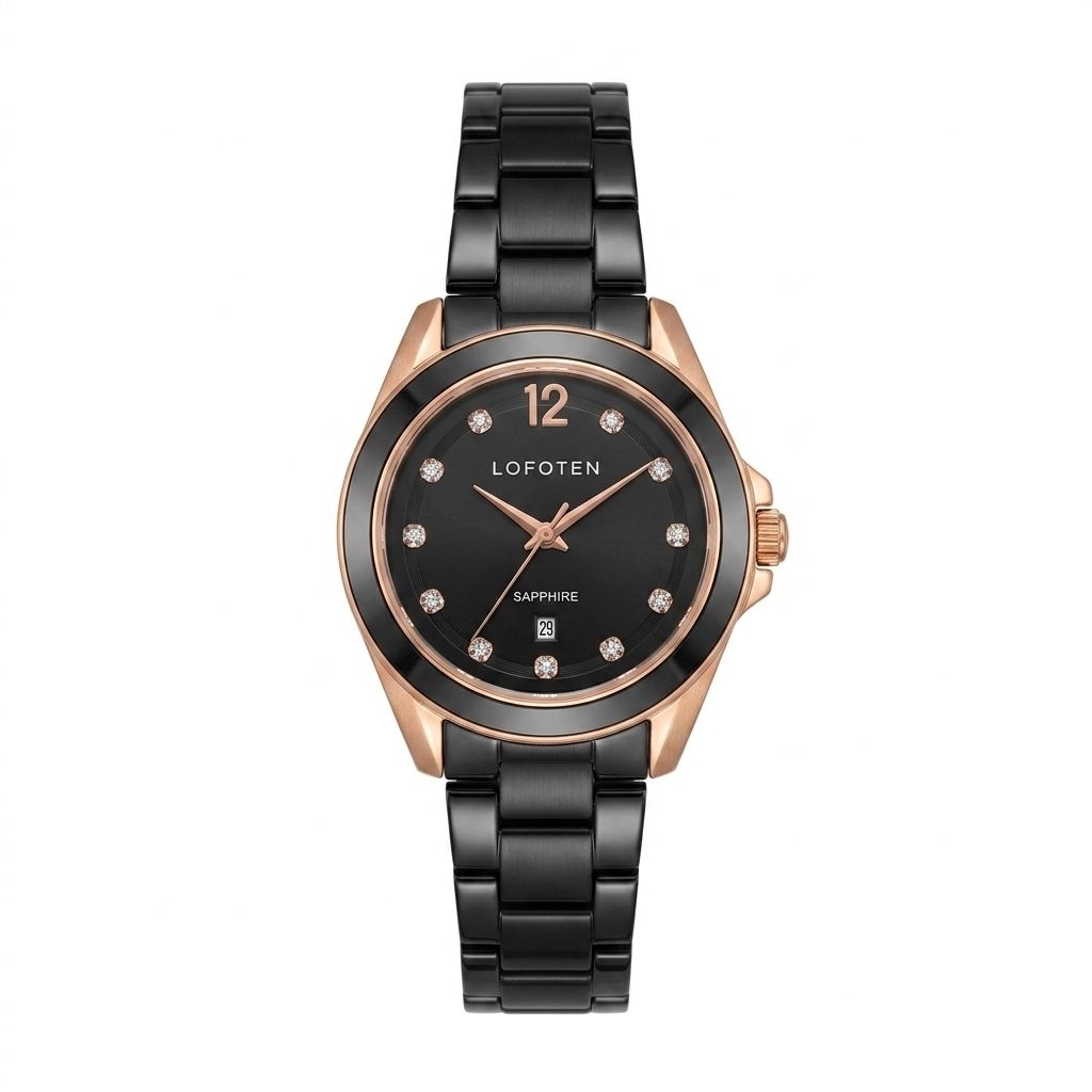 Jam Tangan Lofoten F-2324L Rantai Hitam Original Cewek