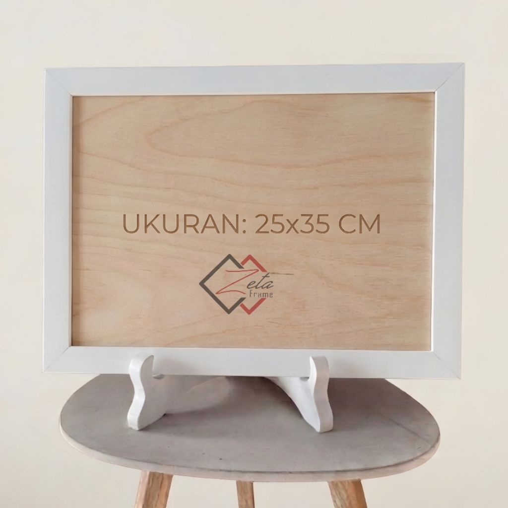 Bingkai foto ukuran 25x35 minimalis putih - Pigura foto - Frame foto - Co2 putih uk. 25x35