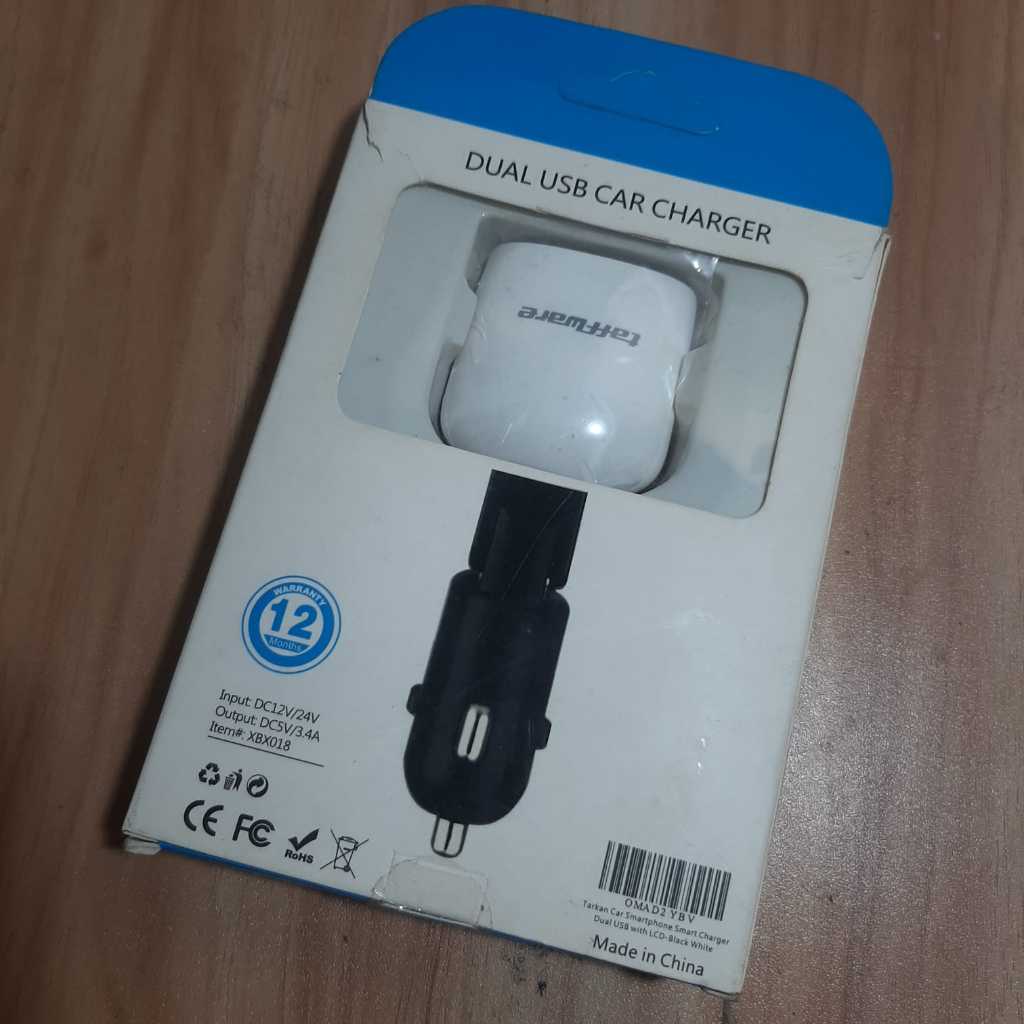 Taffware Smart Car Charger Dual USB with LCD XBX018 Android USB Tablet charger mobil