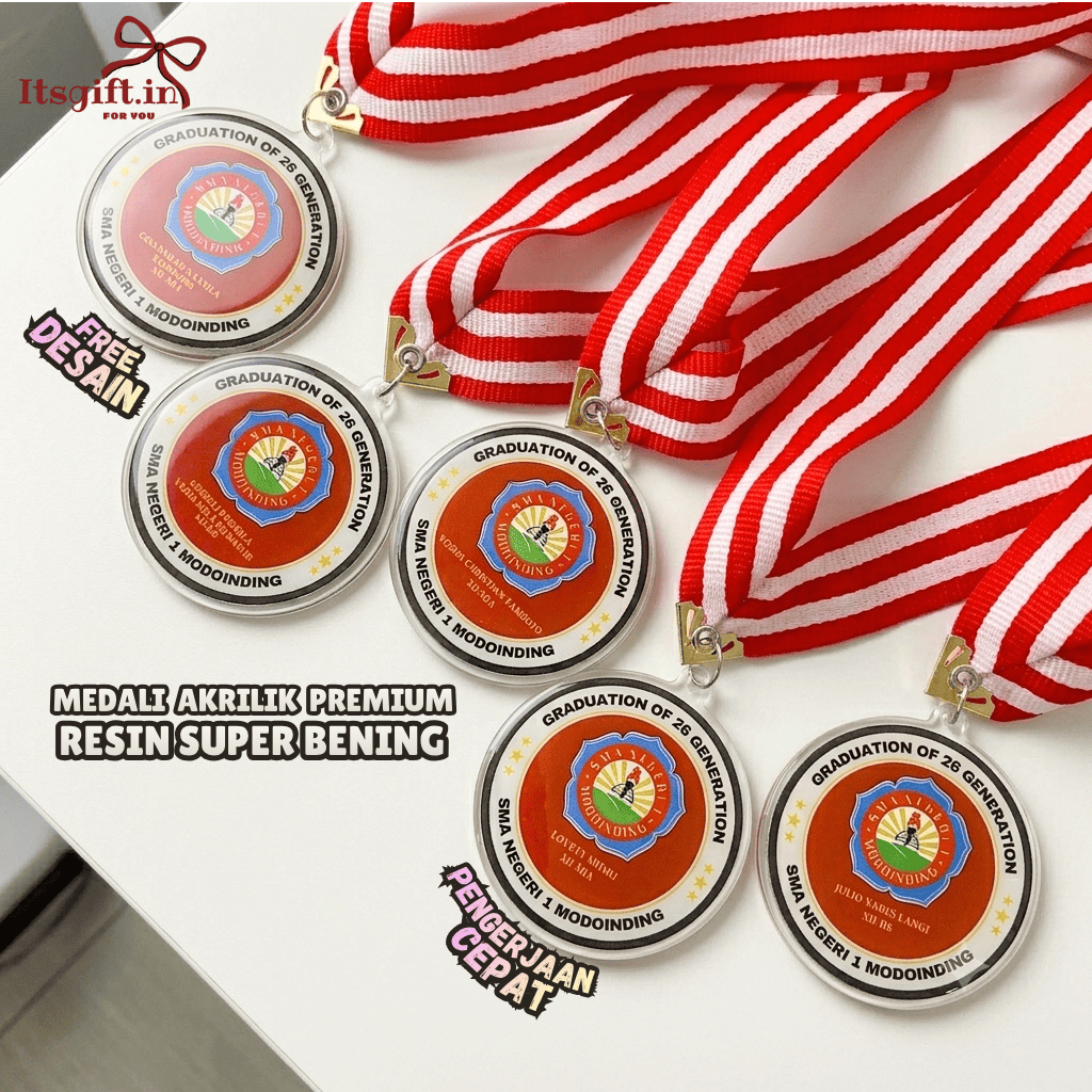 Medali Custom Akrilik Resin / Medali wisuda / Medali Kelulusan