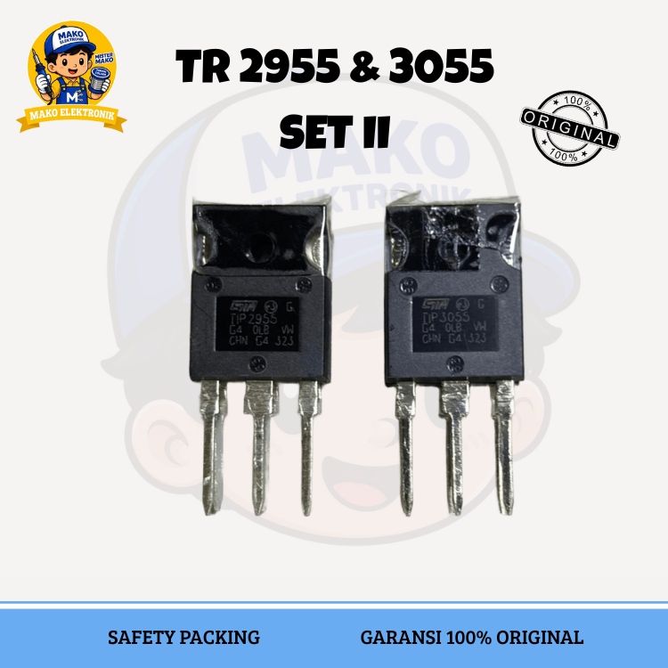 Tr Transistor St Tip 2955 & 3055 II Set Asli Tip2955 Tip3055