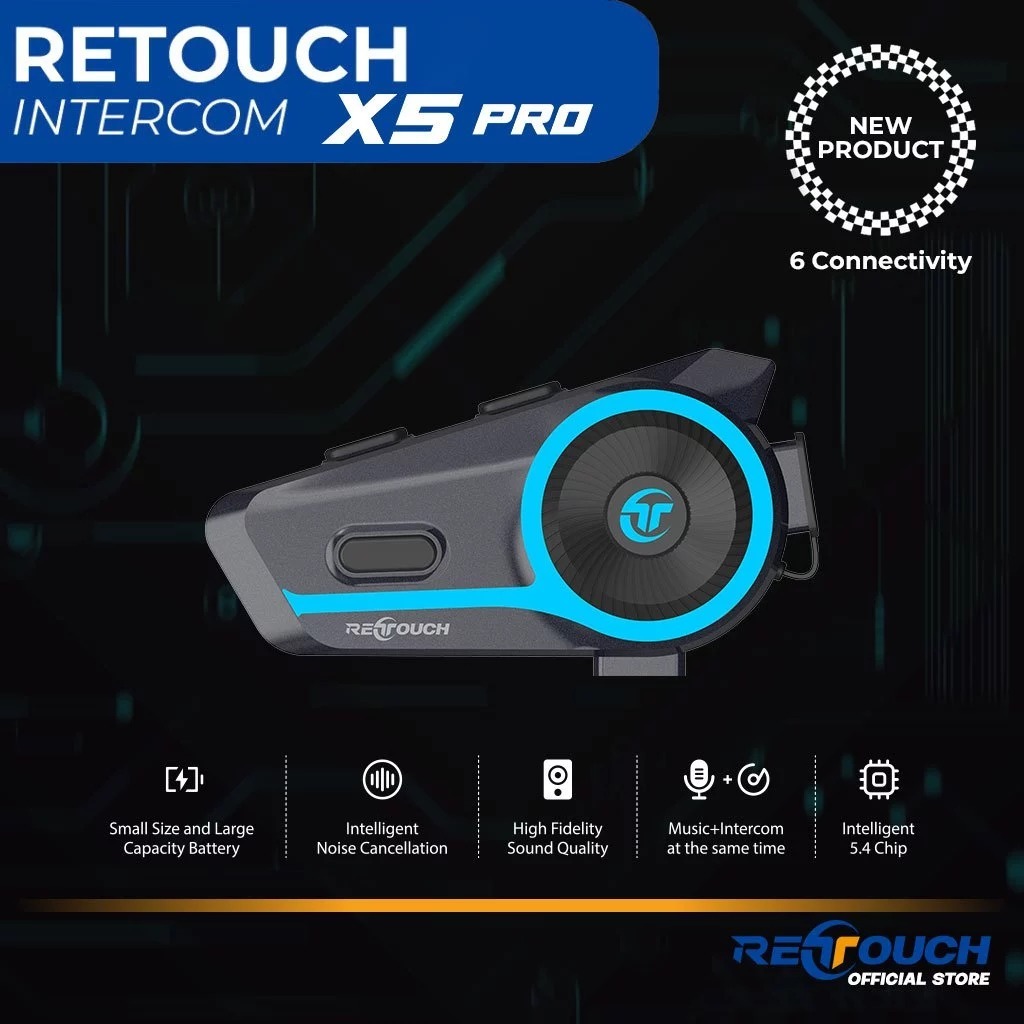INTERKOM RETOUCH X5 PRO  | Intercom Helm | Interkom bluetooth