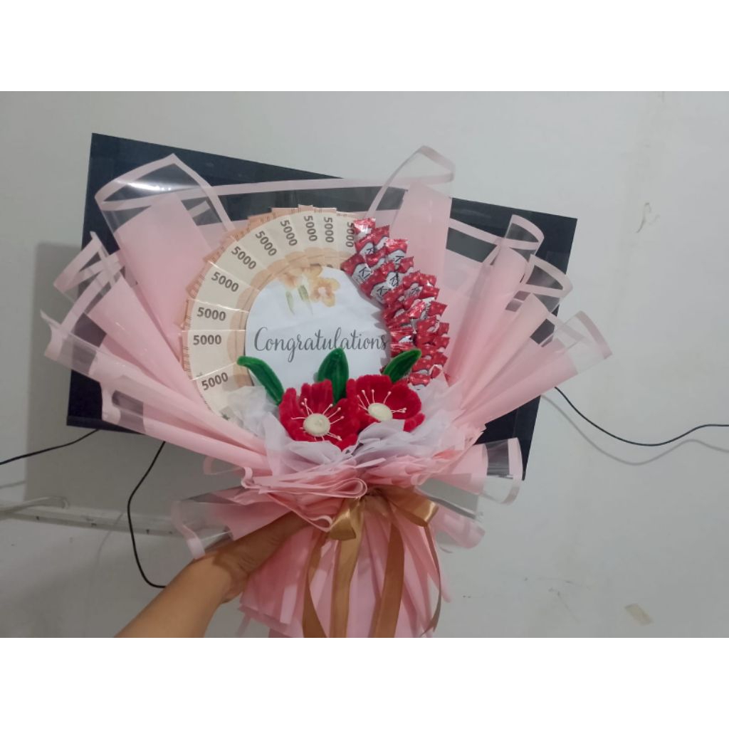 buket uang kipas+permen(UANG Mainan ) 10 lembar 5000