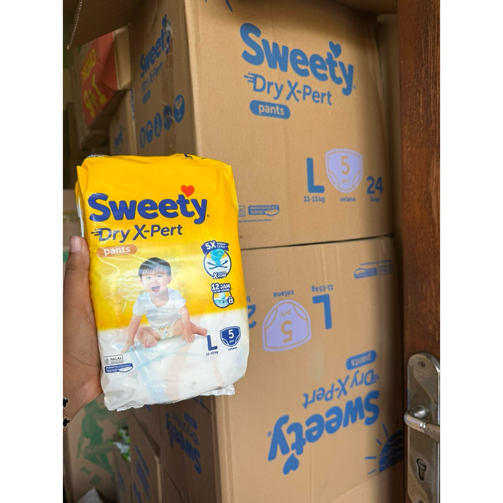 [ida yuli] 1 DUS sweety bronze minipack L5/ M5/XL4 promo pampers popok celana isi 24 pack