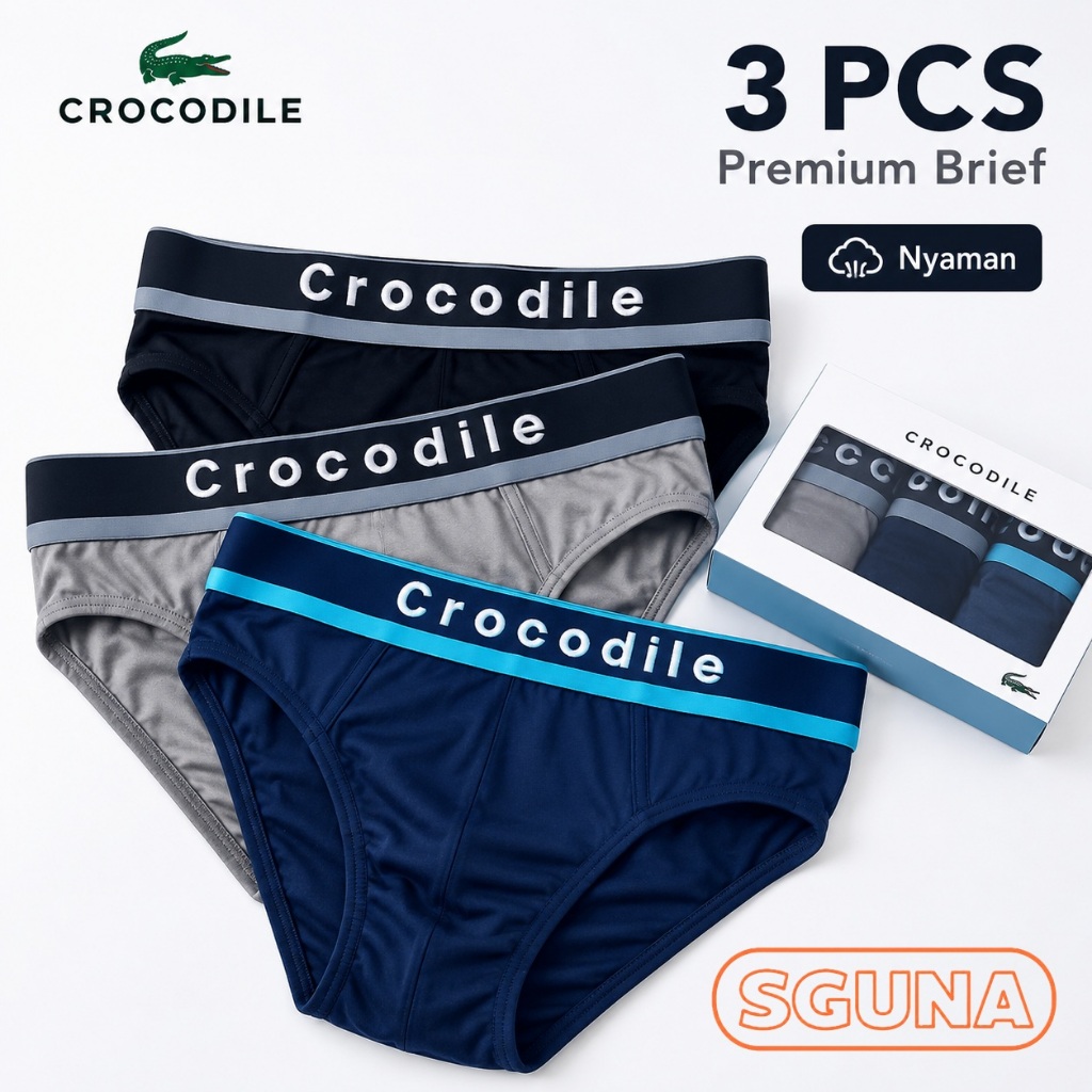 3 Pcs - Celana Dalam Pria Crcocodile 521-234 Jumbo | CD Pria Crocodile 234
