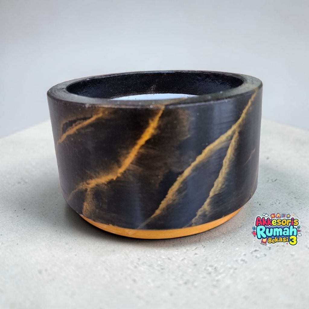 POT KAYU TERAKOTA MODEL MARBLE / POT KAYU MARMER TINGGI 10 CM