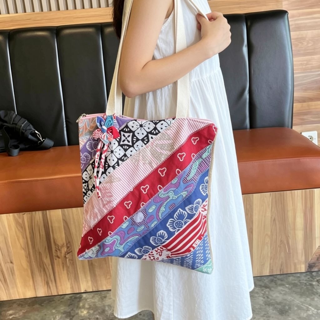 ABENNA CRAFT TAS BATIK PATCH BESAR GOODIE BAG TAS BATIK PREMIUM BAGUS FULL COLOURS