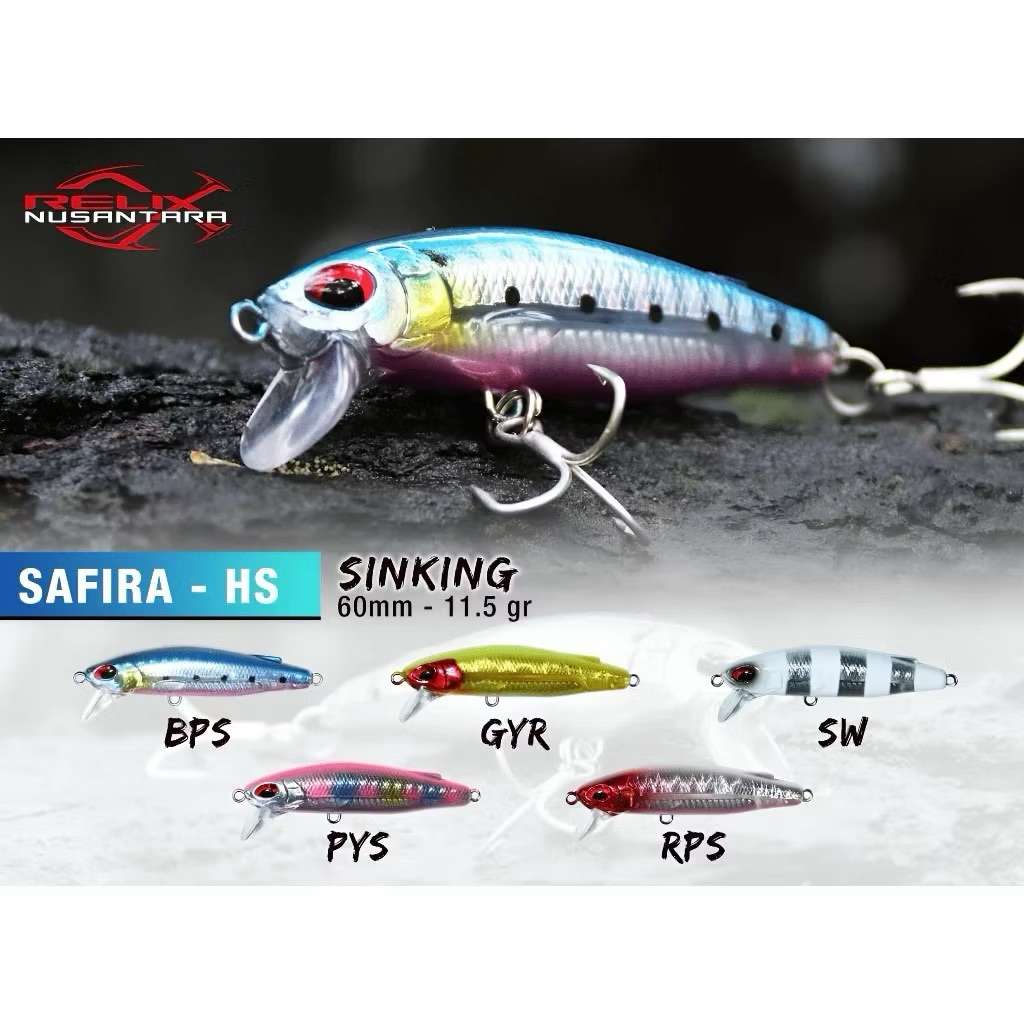 Lure Minnow SAFIRA HS 60mm /11.5gram - Relix Nusantara
