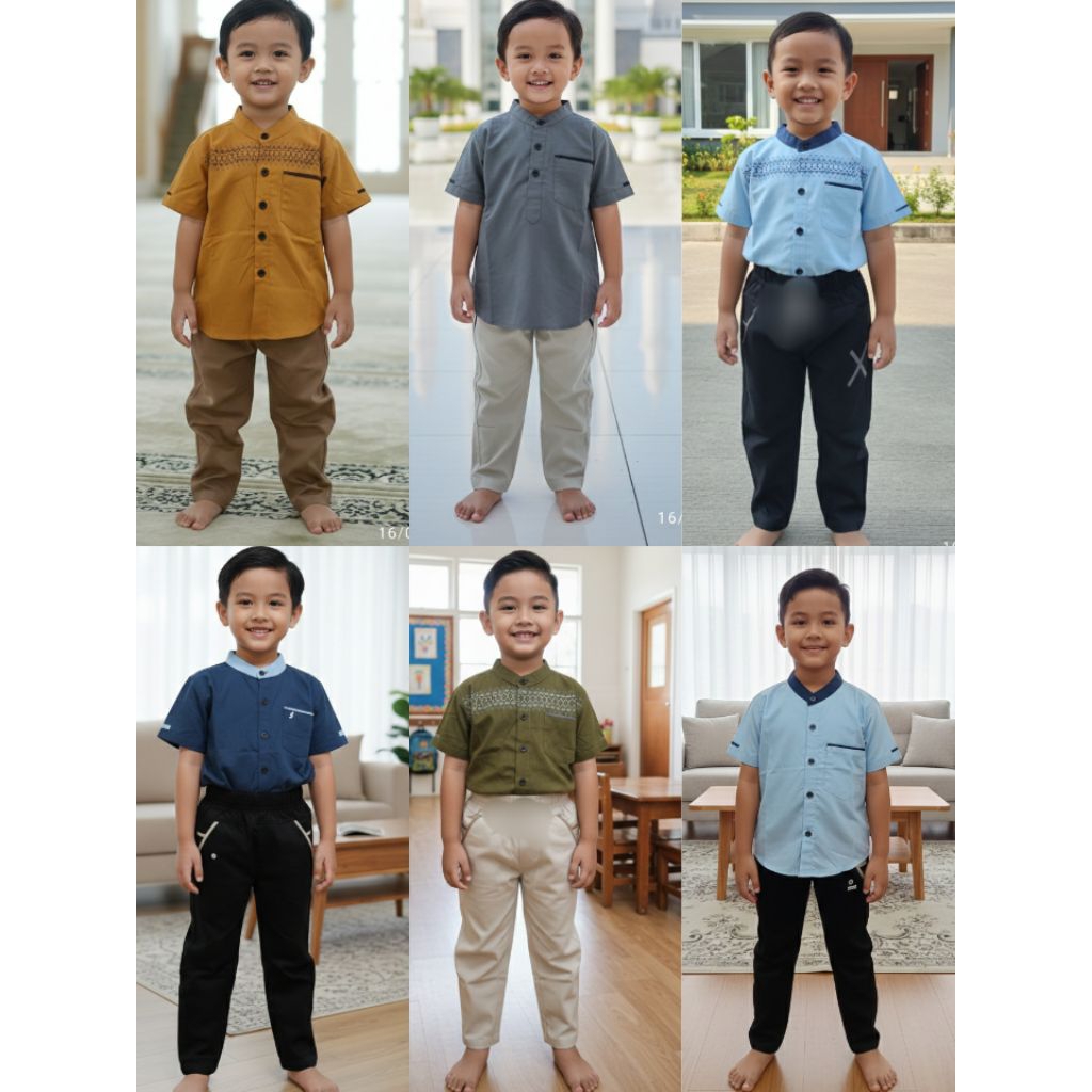 SITETAMKIDS - SETELAN KOKO KEMKO CHINOS ANAK LAKI-LAKI 1-7 TAHUN CHINOS JINO