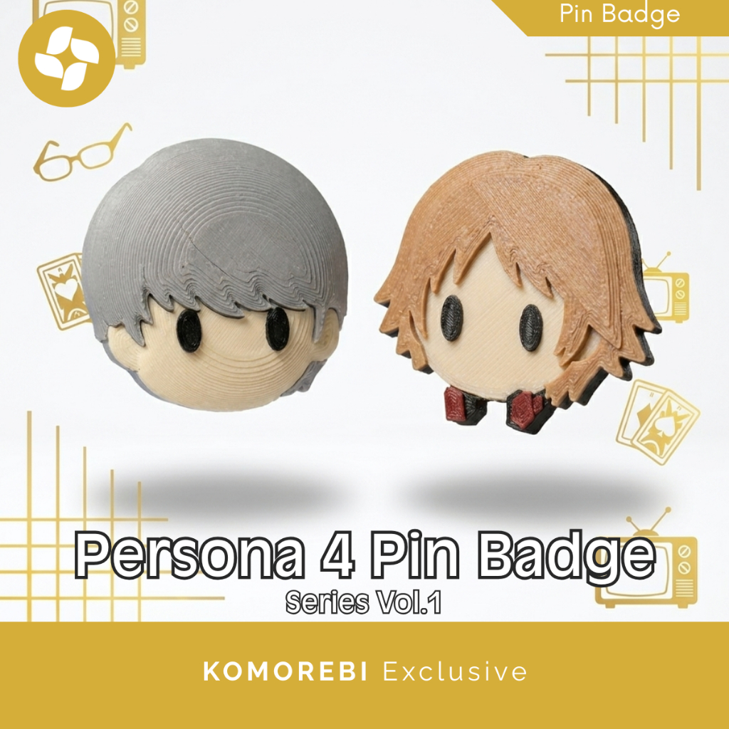Pin Badge Persona 4 Vol 1 Yu Narukami Yosuke Hanamura Chibi Fanmerch Aksesoris Tas Jaket Lucu Komore