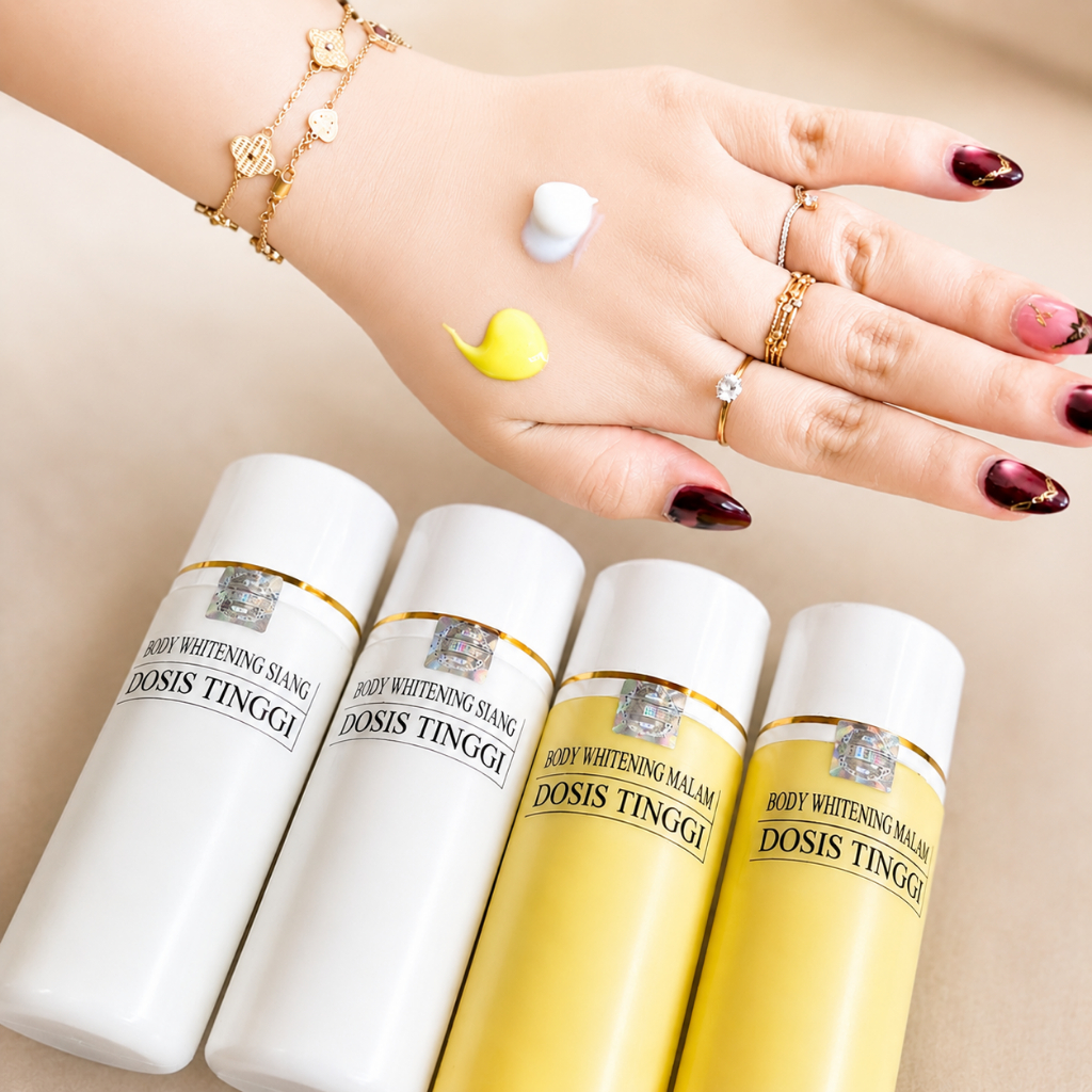 (PROMO) Body Whitening  | Lotion Siang | Lotion Malam | Dosting | Glow Up | Body Lotion | Hb Dosting