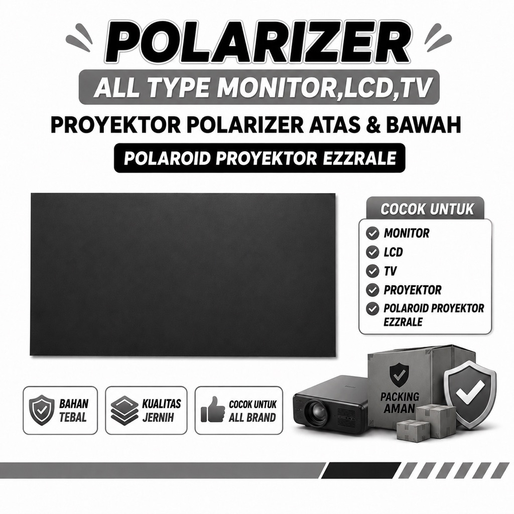 Polarizer Atas & Bawah Polaroid Proyektor Ezzrale