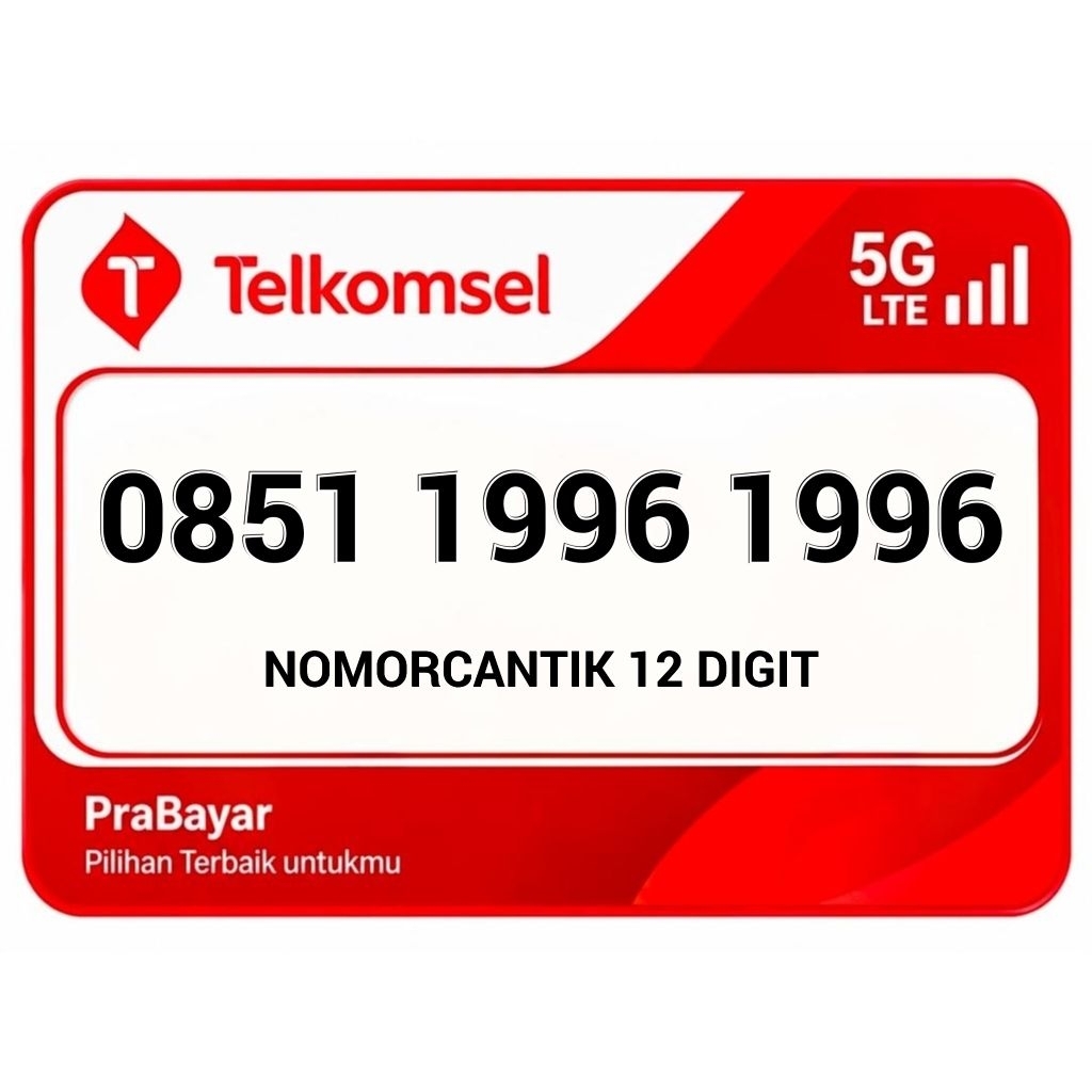 KARTU PERDANA NOMOR CANTIK TELKOMSEL TAHUN LAHIR | 08 51 1996 1996