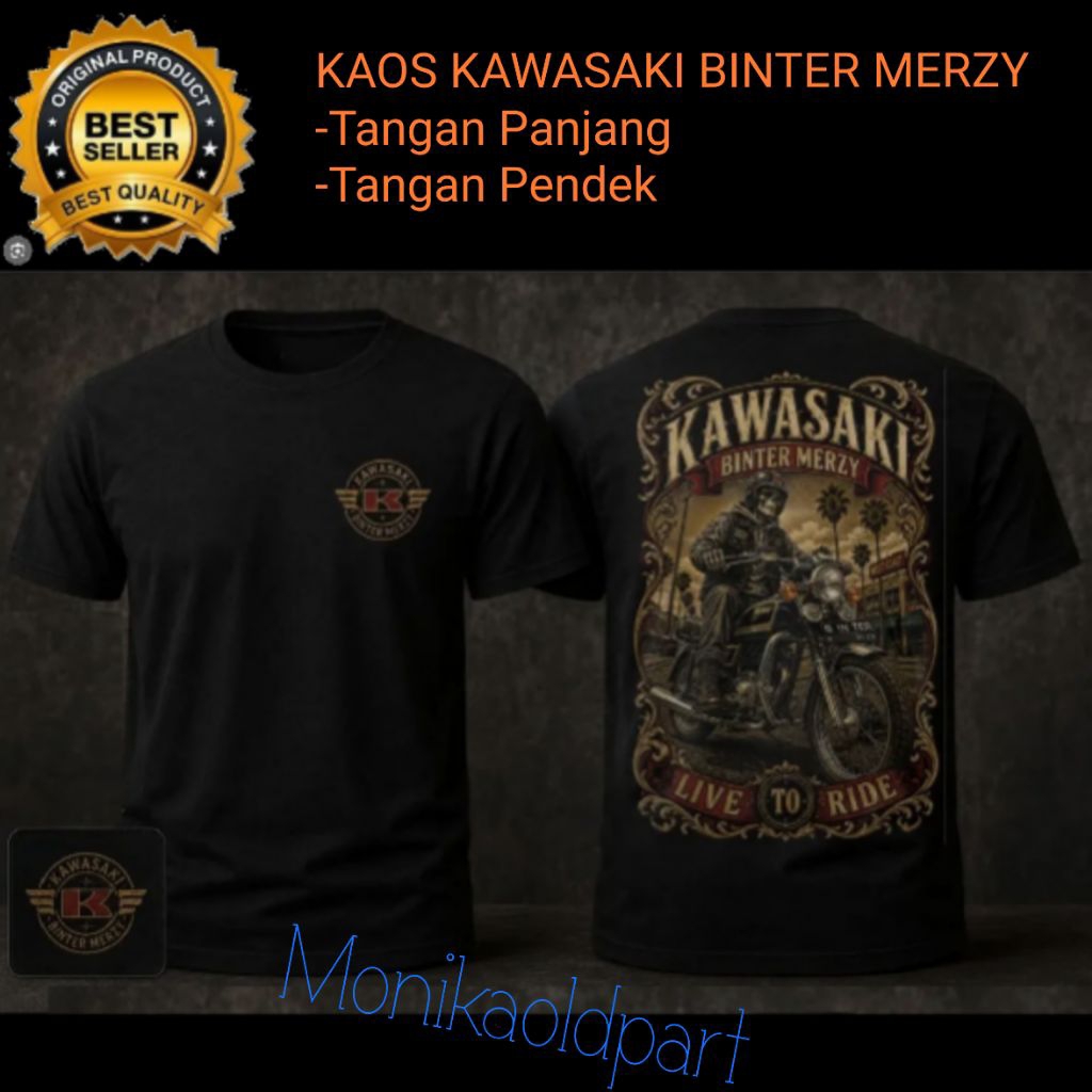 Kaos Kawasaki Binter Merzy KZ 200 Bahan Tebal Pendek Panjang
