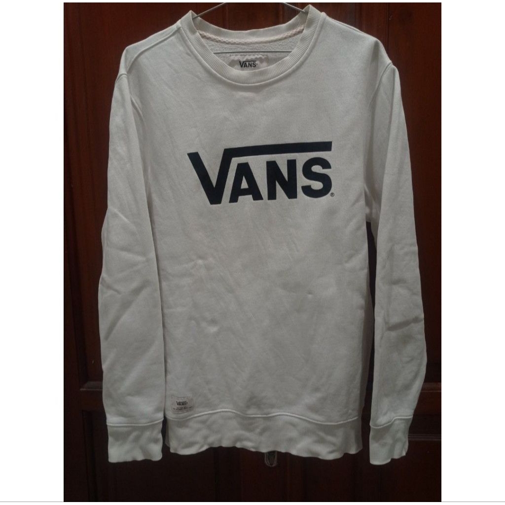 Crewneck sweater sweatshirt vans original white putih hoodie