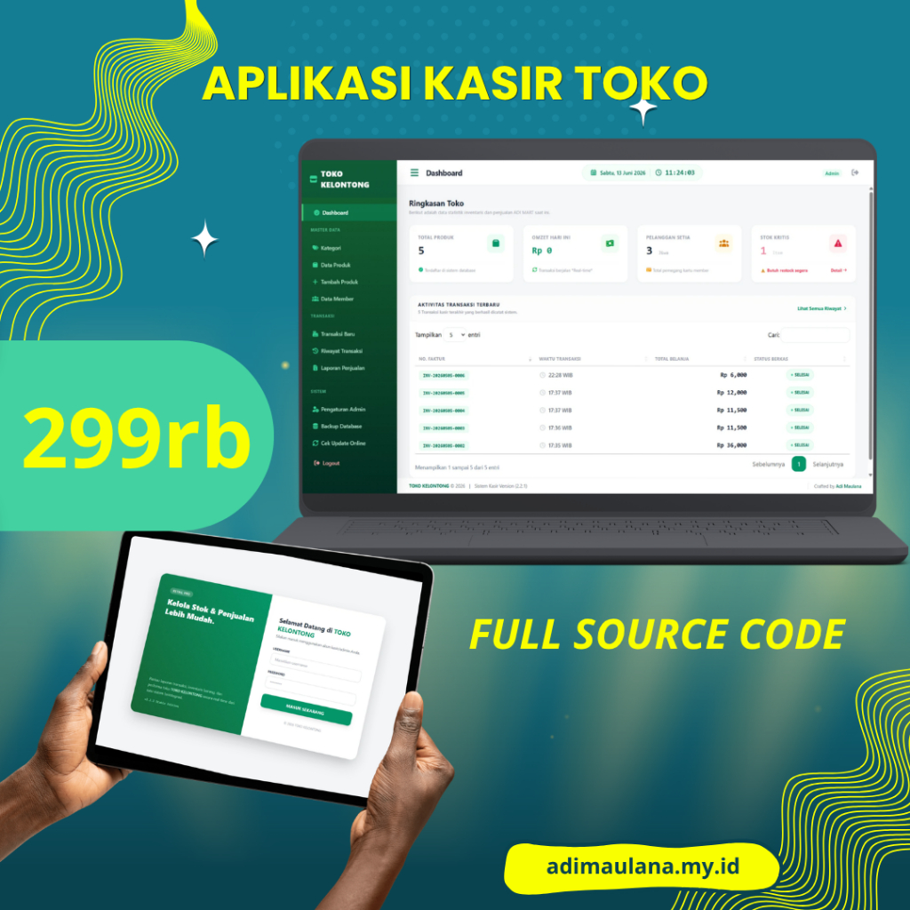 [Source Code] Software Kasir Toko / Aplikasi POS Berbasis Web - Solusi Manajemen Toko Kelontong Mode
