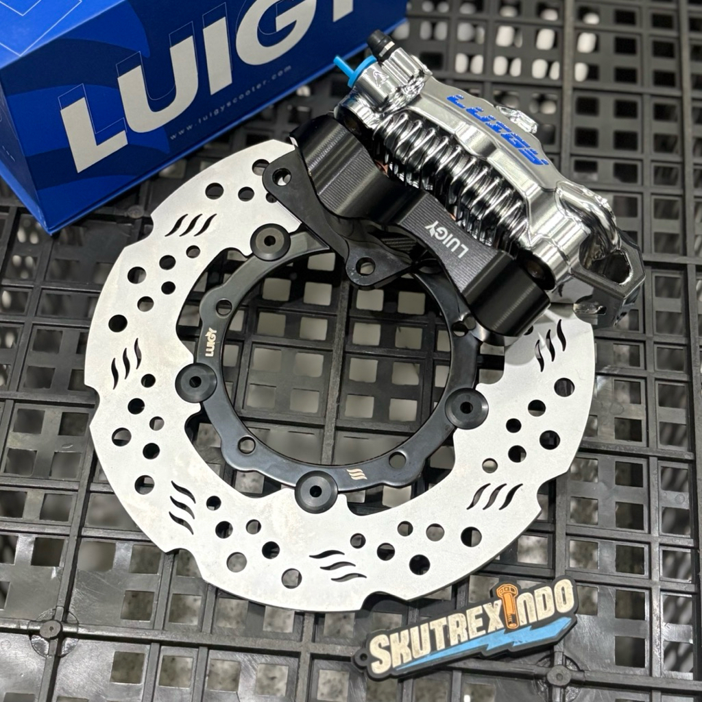 Paket Caliper Luigy XR-09 Silver + Discbrake Luigy FR-05 215mm Vespa Sprint Primavera