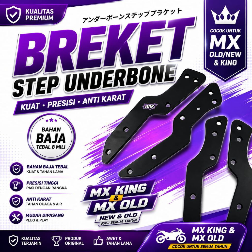 Breket Pangkon Underbone PNP Jupiter MX New 135 Old King 150 Tebal 8 mm Dudukan Underbone Footstep J