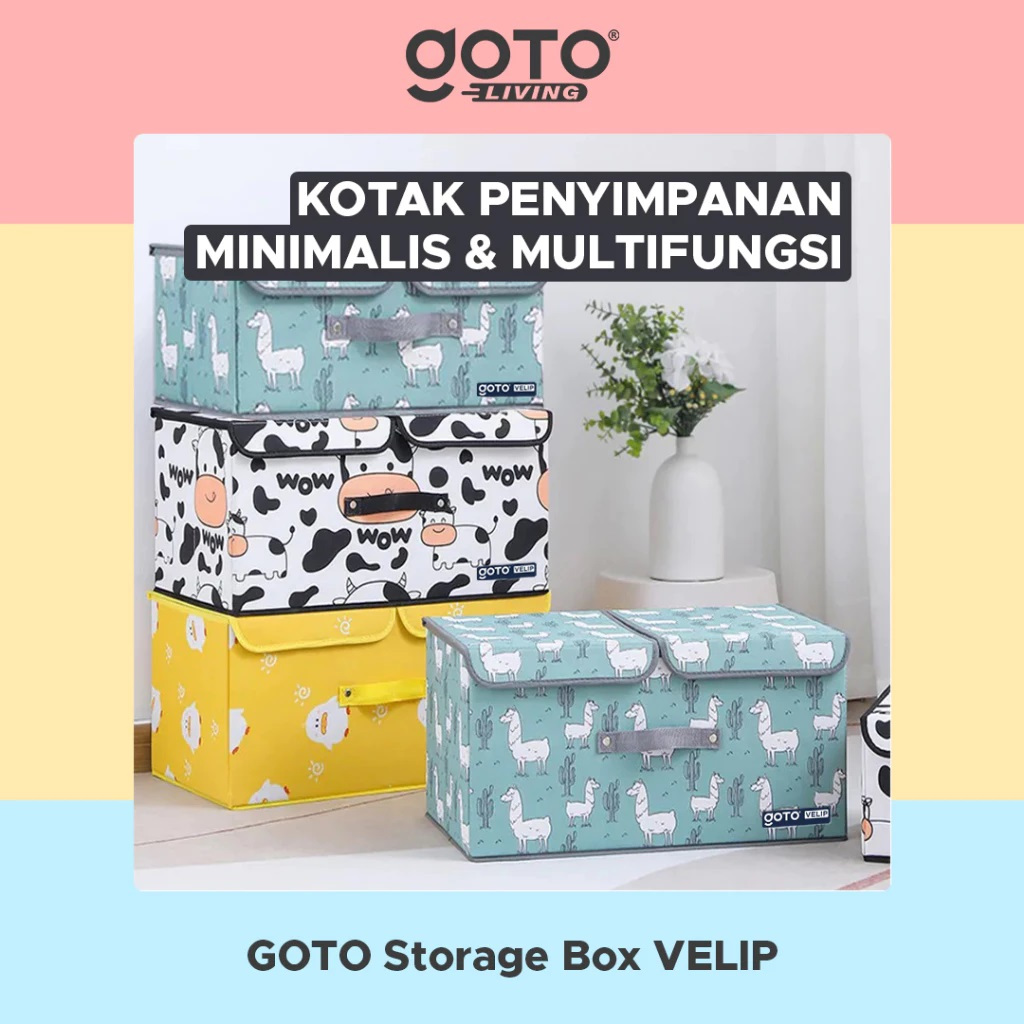 Storage Box Lipat 2 Sekat – Storage Box Goto Velip – Kotak Penyimpanan Multifungsi Lipat 2 Sekat – K
