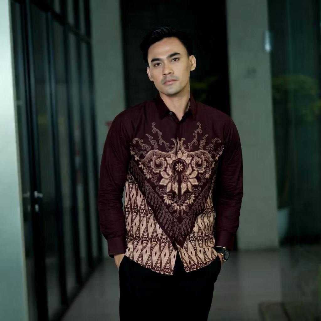 KEMEJA BATIK PRIA LENGAN PANJANG SIZE M L XL XXL BAJU BATIK KANTOR KARIMBATIK