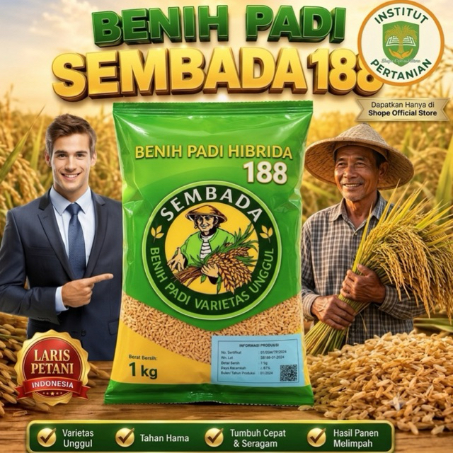 BENIH BIBIT PADI HIBRIDA SEMBADA 188 ORIGINAL