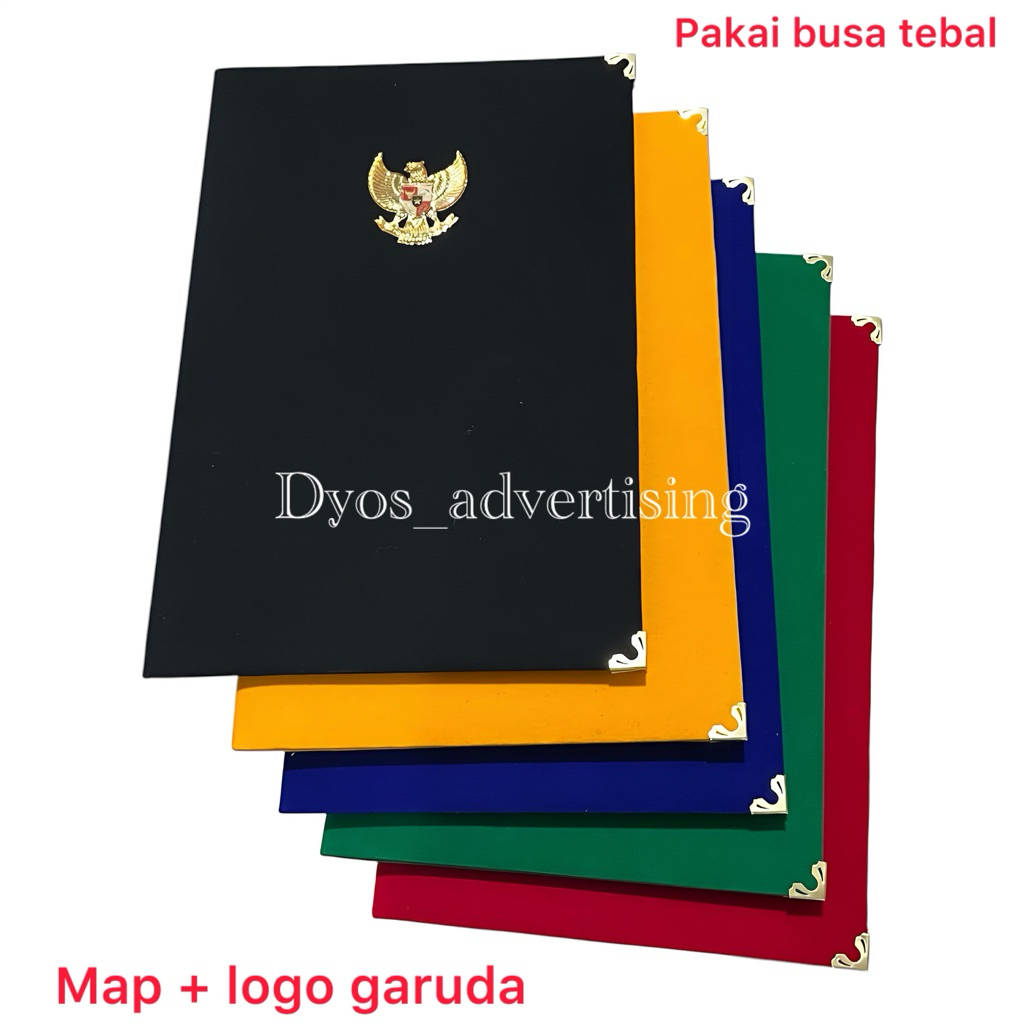 Map beludru F4 dan A4 Merah Biru Hijau Kuning Hitam beludru Map kantor map sekolah logo garuda kunin