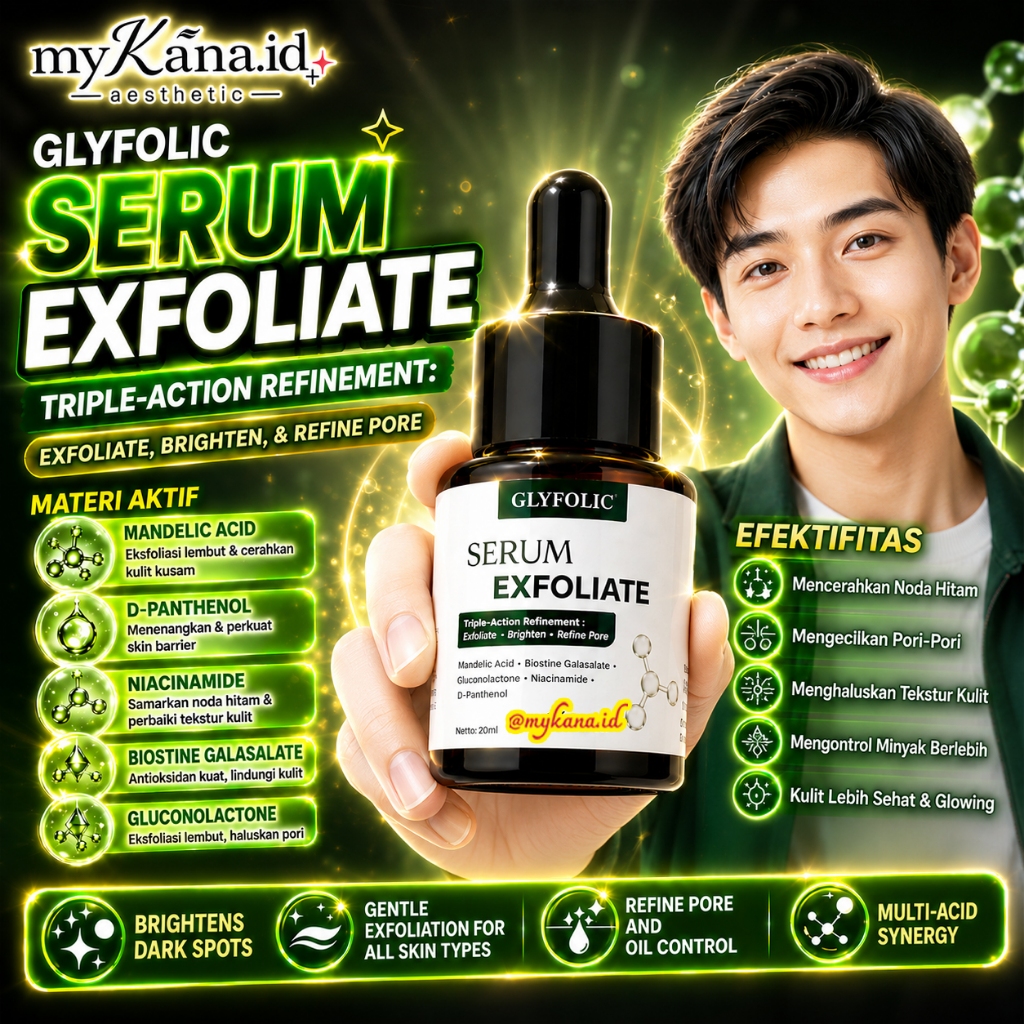 Glyfolic Exfoliate Serum  20ml Proderma Eksfoliasi Mencerahkan Menghaluskan Pori-Pori Original BPOM