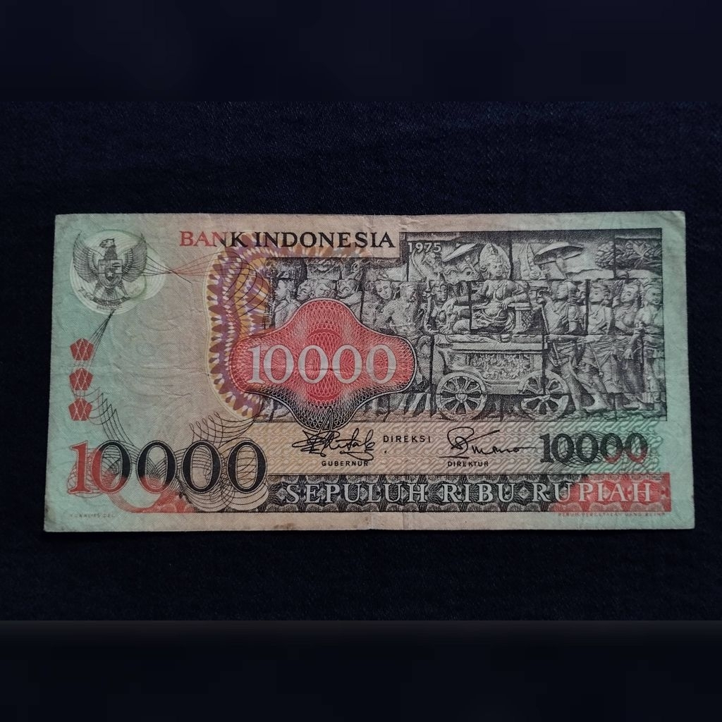 uang kuno 10000 barong tahun 1975