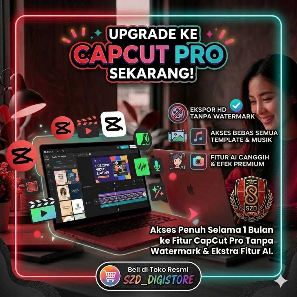 CAPCUT PRO PREMIUM PRIVATE 1 BULAN | Unlimited Template 10000+ | Full Akses Pro Tanpa Watermark | Fu