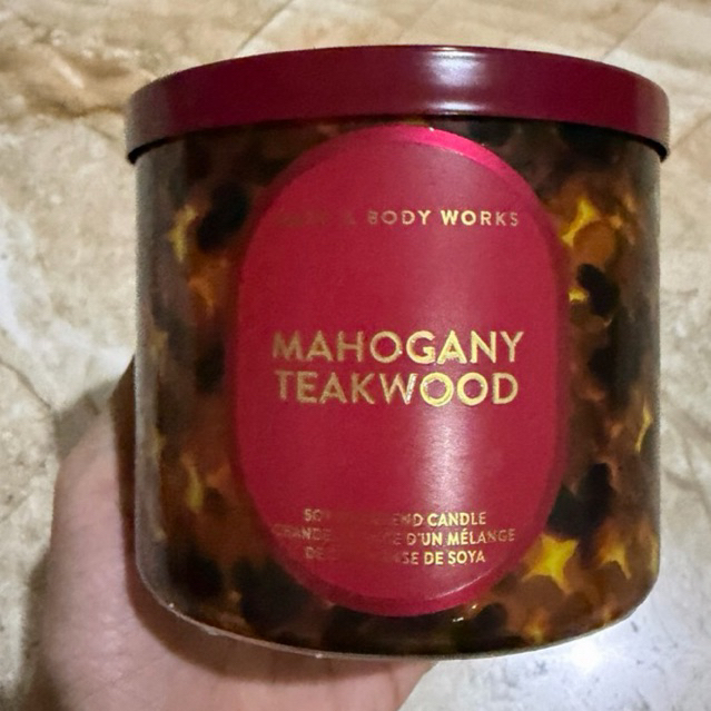 Bath And Body Works Candle 3 Wick Mahogany Teakwood / Mahogany Teakwood HI