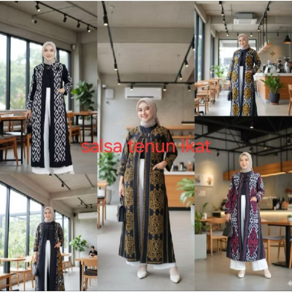 Ready " Long outer wanita, bahan tenun troso premium Long candi Tenun Long outer Jumbo