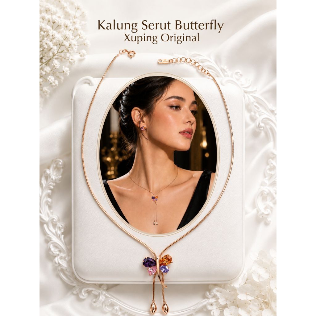 kalung Serut wanita Butterfly Xuping original anti karat