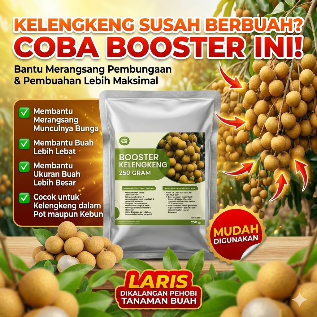 Pupuk Organik Booster Pelebat Kelengkeng NEW KRISTAL, KRISTALIN, PINGPONG, MERAH, RUBY LONGAN MATALA