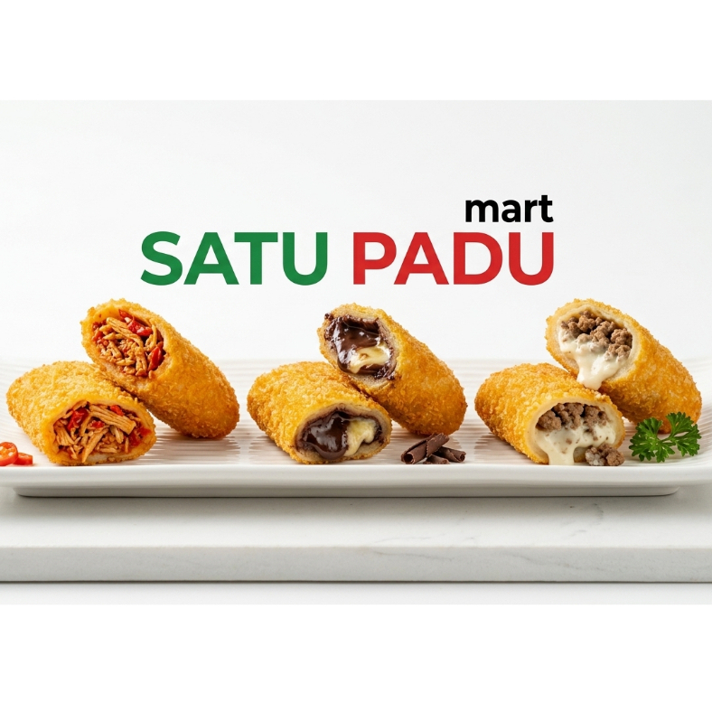 Risoles Premium SATUPADU Mart Frozen Food Isi Melimpah Halal - Risol Ayam Suwir Mercon Isi 4, Choco 