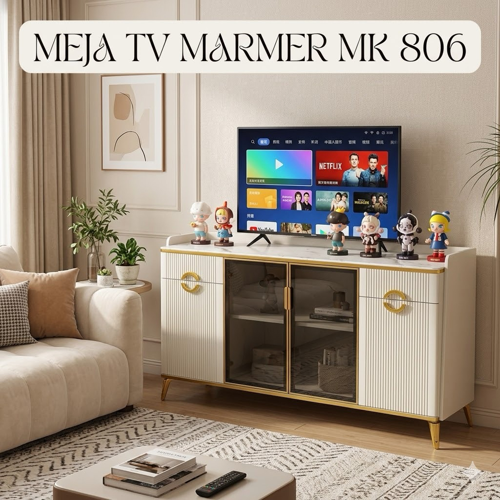 Buffet Gaia MK 806 / Meja TV Granit / Buffet TV Import / Rak TV Import / Konsol TV Kaca / Buffet Kac